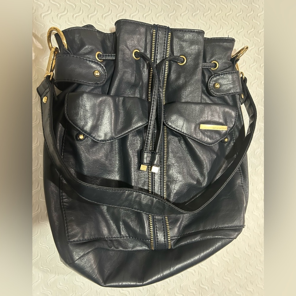 Matt & Nat Black Shoulder Bag with Gold Accents